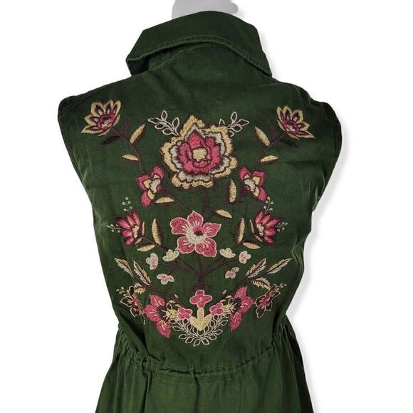 Sweet Wanderer Green Utility Floral Vest Small - Picture 4 of 5
